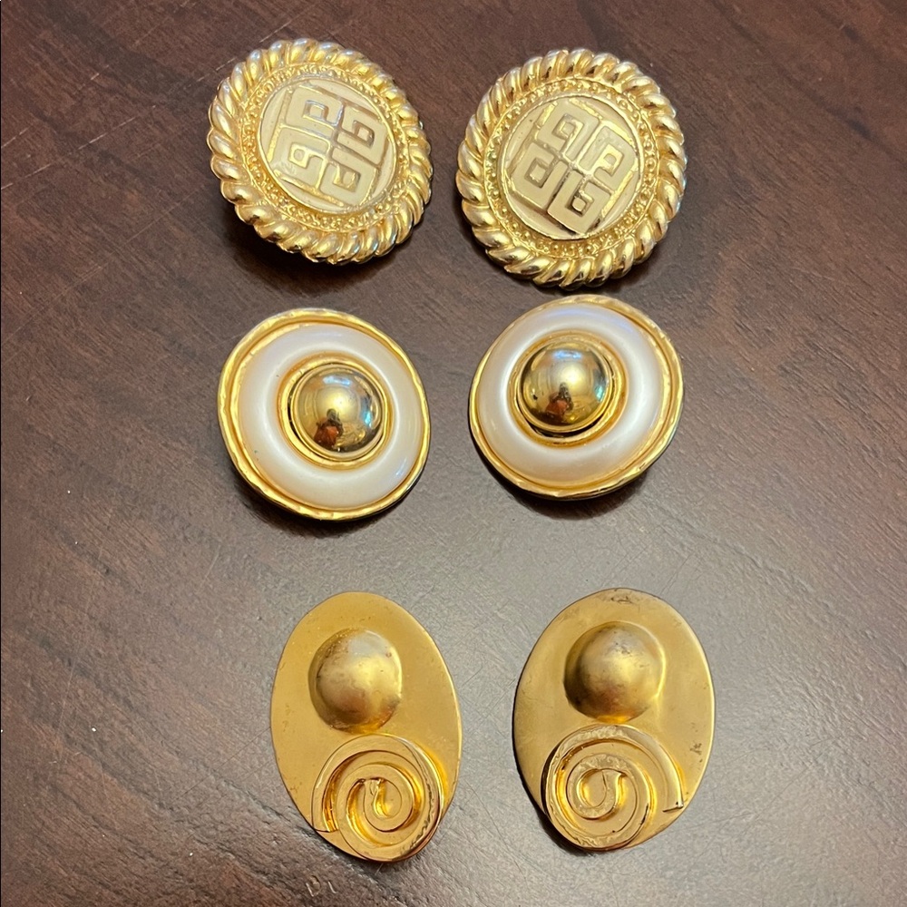 Bundle of 3 Pairs of Clip On Earrings